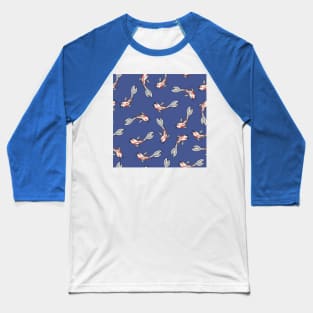 Koi Carps Cartoon Fashion Background Pattern Seamless Baseball T-Shirt